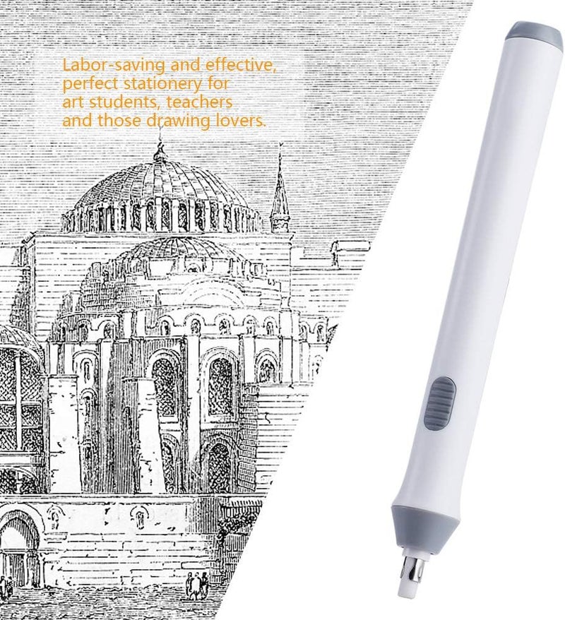 Zerodis Electric Automatic Pencil Eraser, Rechargeable Electric Eraser for Drawing, Artist Eraser Rechargeable for Drafting, Painting, Sketching, Detailer Tool(White) - Image 2